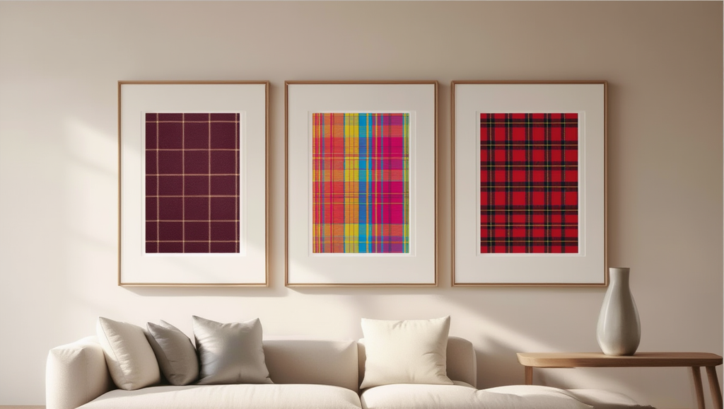 Set of 3 Prints | Tartan, Plaid & Madras Textile-Inspired Art Prints