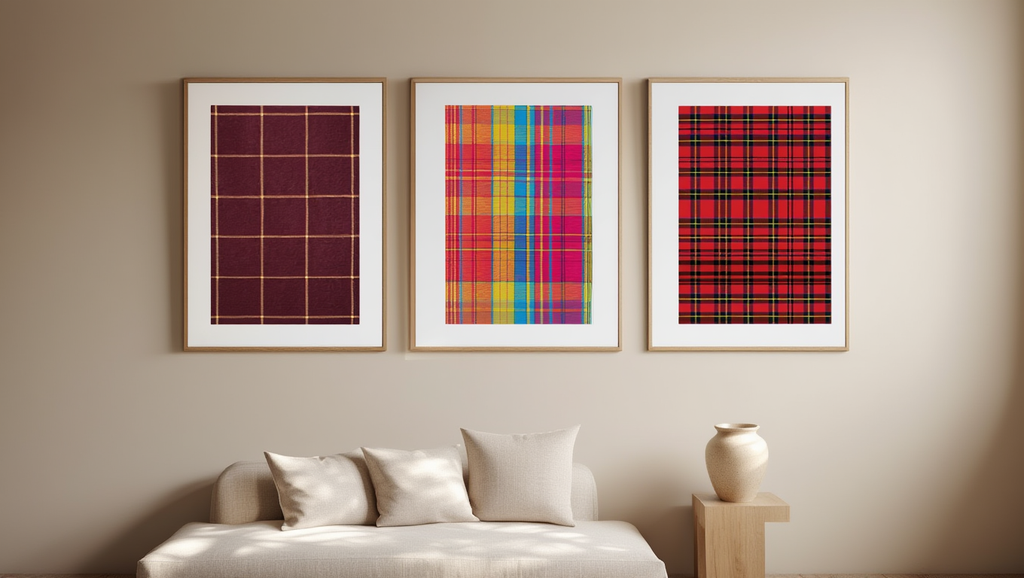Set of 3 Prints | Tartan, Plaid & Madras Textile-Inspired Art Prints