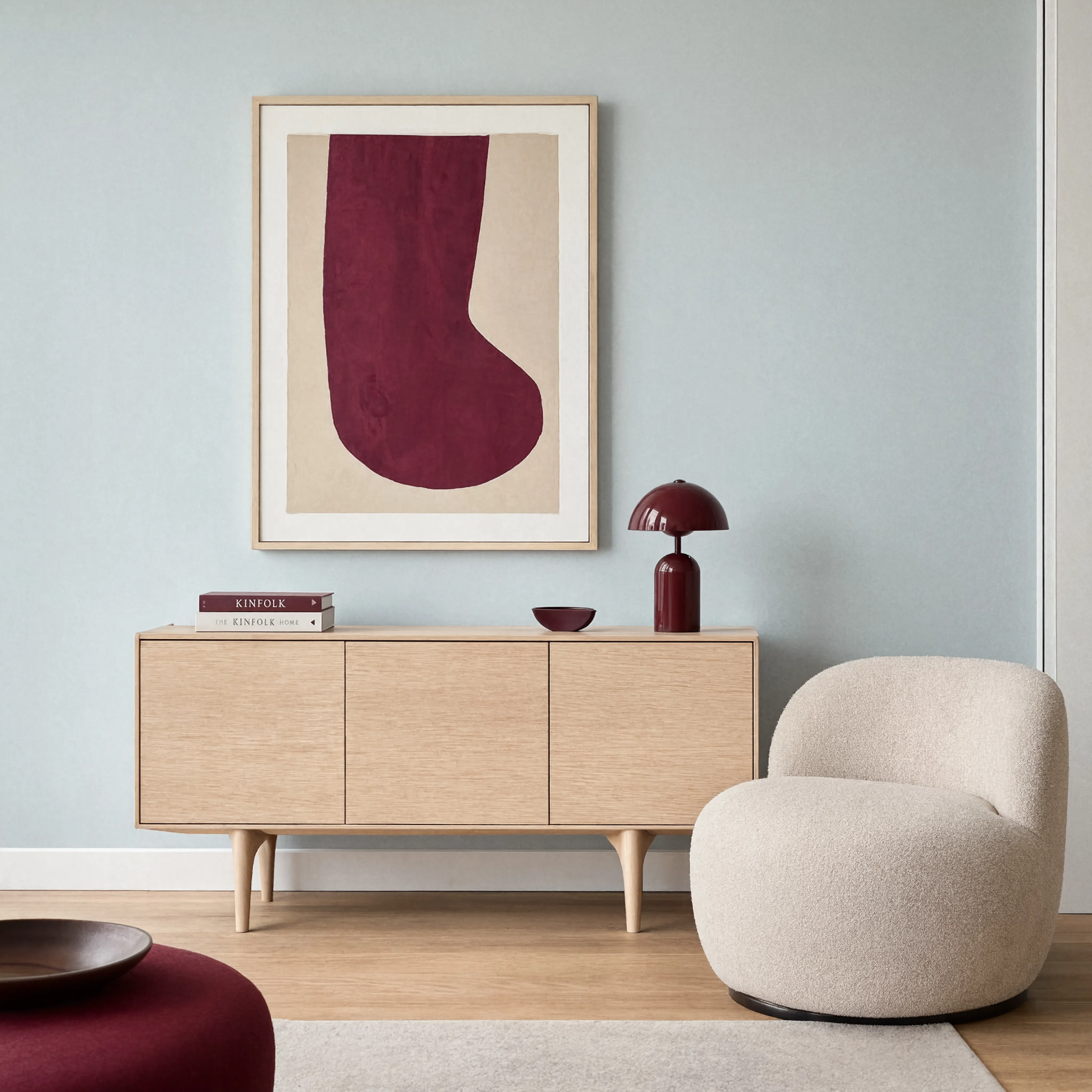 Burgundy Tonal Structure | Minimalist Contemporary Wall Art Print