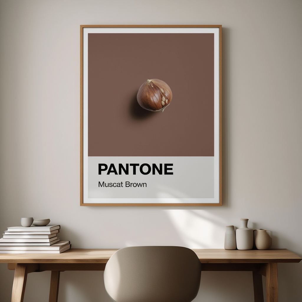 Pantone-Inspired Muscat Brown – Minimalist Color Art Print