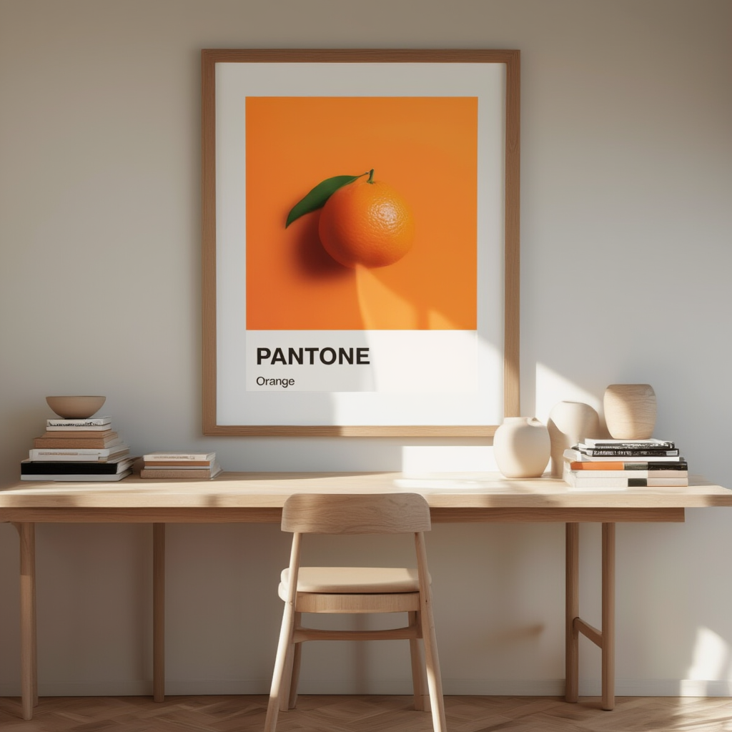 Pantone Inspired Orange – Minimalist Color Art Print