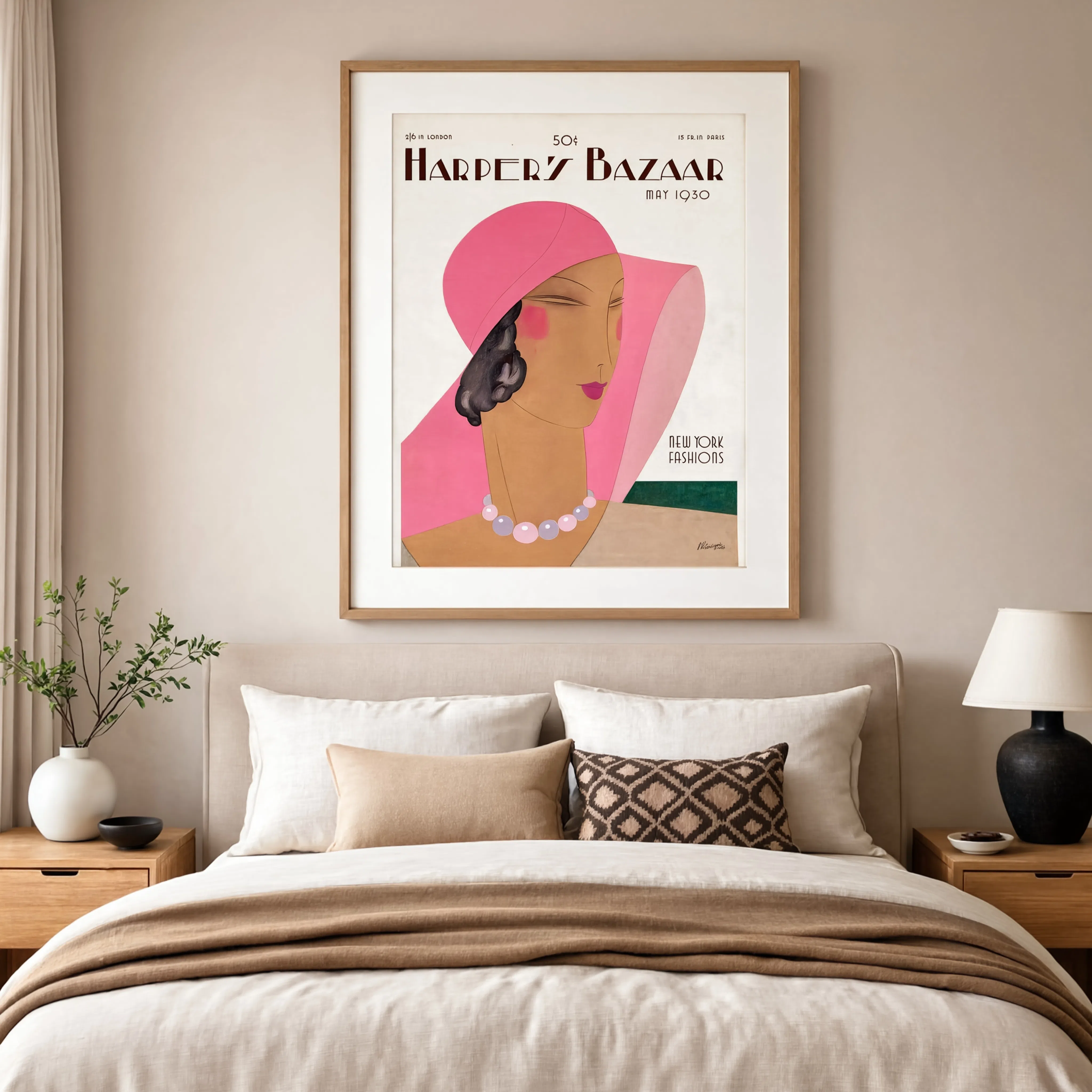 Harper's Bazaar Magazine Cover, May 1930 – New York Fashions Vintage Editorial Art Print