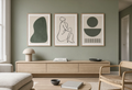 Set of 3 Green Figurative Nordic Gallery | Scandinavian Minimalist Wall Art Prints