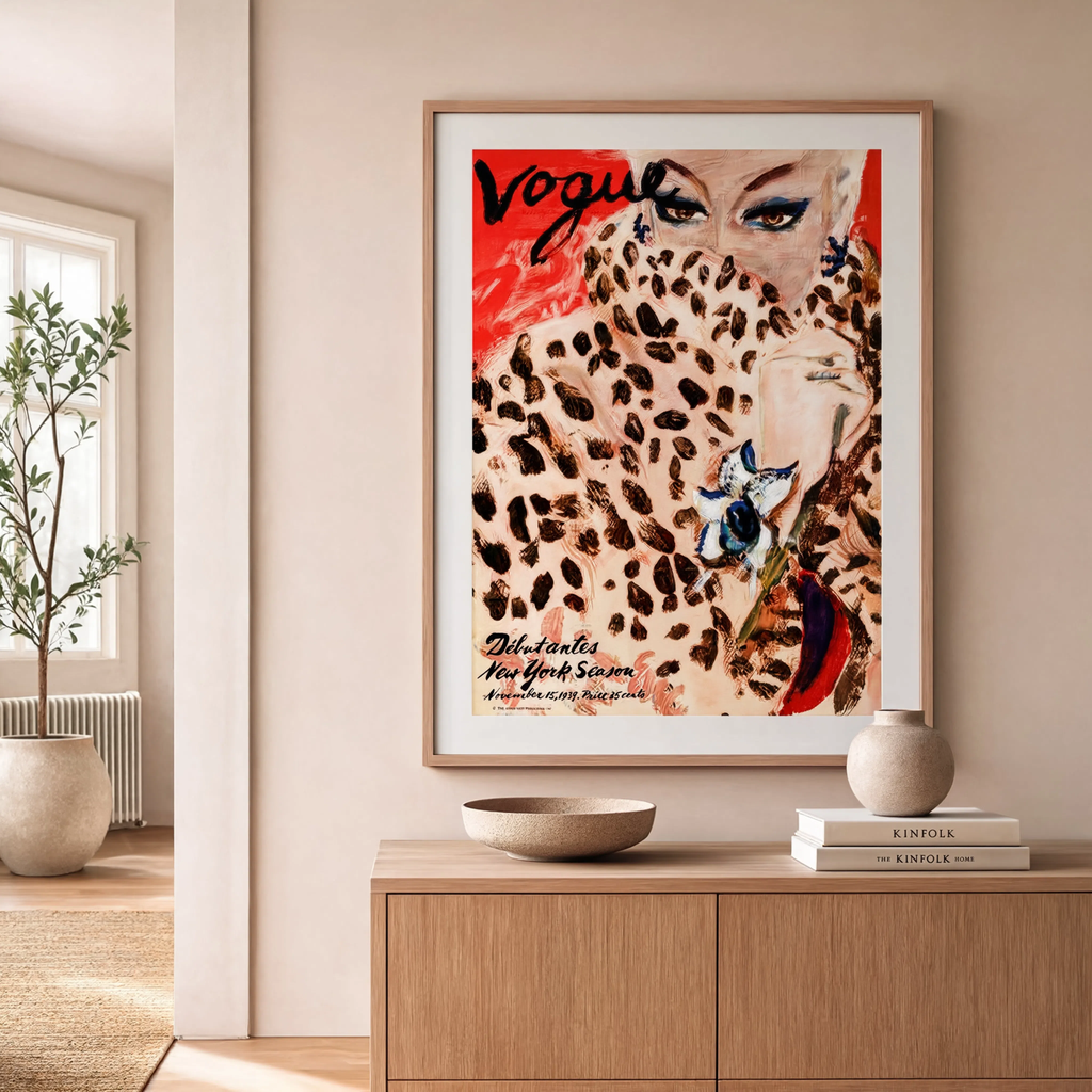 Vintage Vogue Magazine Cover – Debutantes New York Season, November 15 1939 Art Print