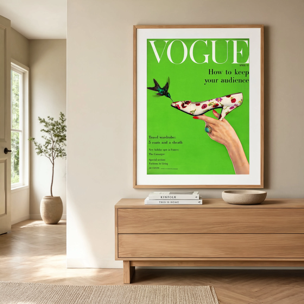 Vintage Vogue Magazine Cover – How to Keep Your Audience, April 15 Art Print