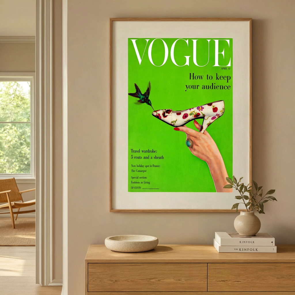 Vintage Vogue Magazine Cover – How to Keep Your Audience, April 15 Art Print