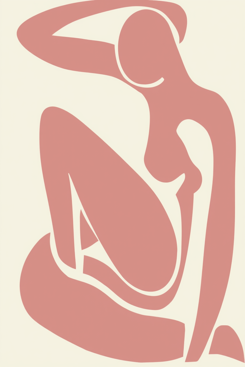 Set of 4 Abstract Nude Line Art Prints – Matisse Inspired Modern Décor