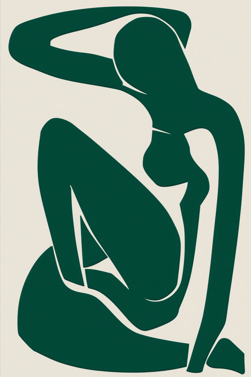 Set of 4 Abstract Nude Line Art Prints – Matisse Inspired Modern Décor