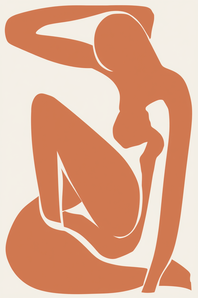 Set of 4 Abstract Nude Line Art Prints – Matisse Inspired Modern Décor