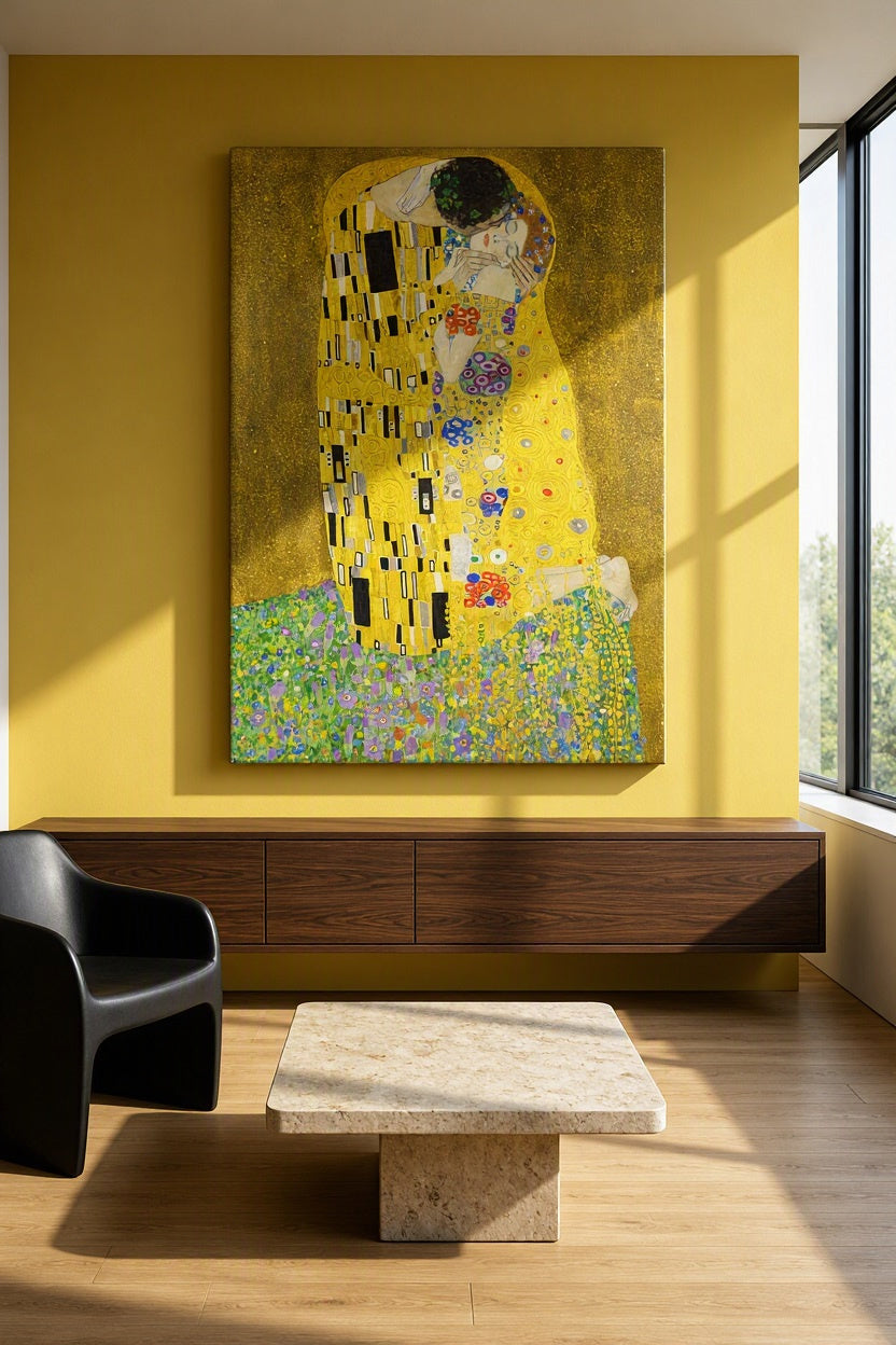 Canvas Print Gustav Klimt – The Kiss – Iconic Symbolist Art
