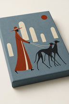 Canvas Print Figure with Two Hounds | Contemporary Figurative