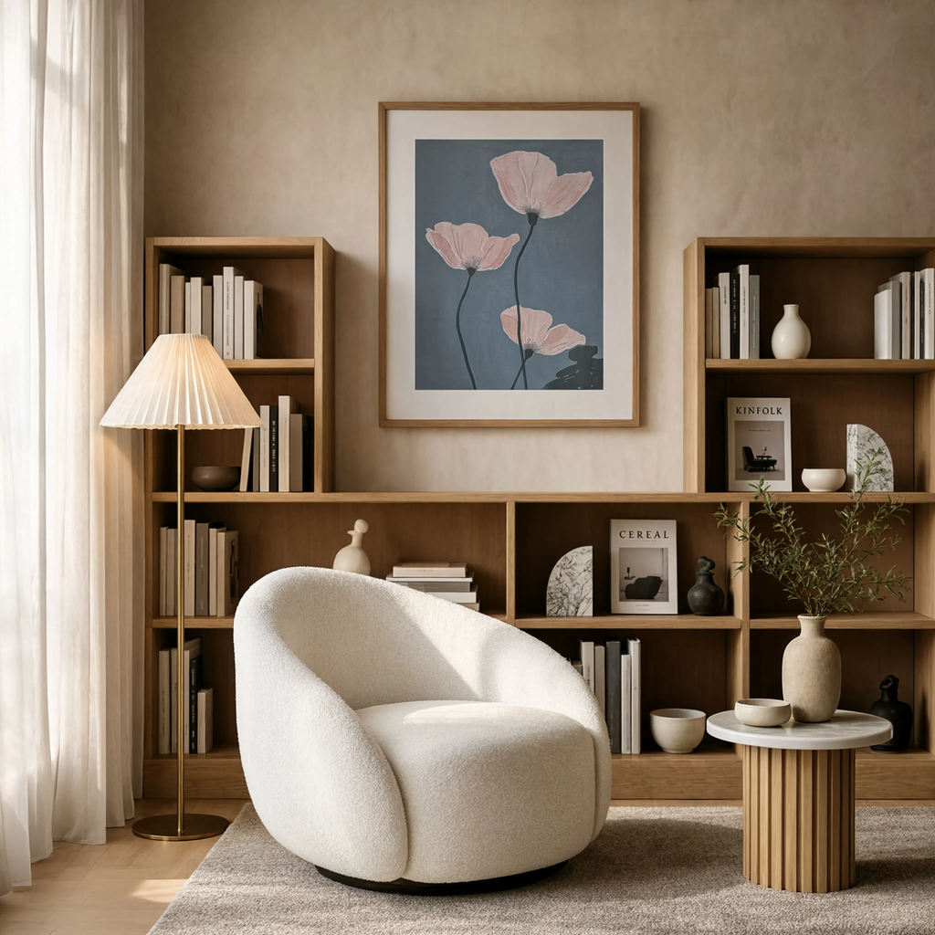 Blue Poppy Print | Contemporary Botanical Floral Wall Art