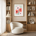 Blush Poppy Print | Contemporary Botanical Floral Wall Art