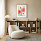 Blush Poppy Print | Contemporary Botanical Floral Wall Art