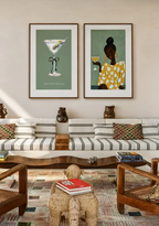 Set of 2 Cocktail Wall Art Prints | Just a Little Bit Wiser & Elegant Woman with Martini