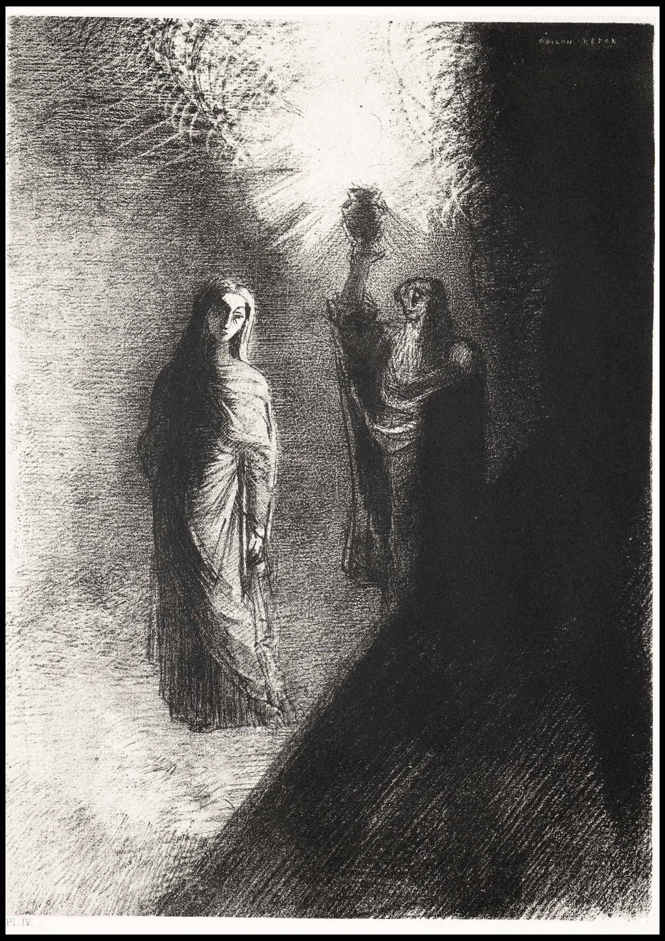Odilon Redon - He Raises the Bronze Urn