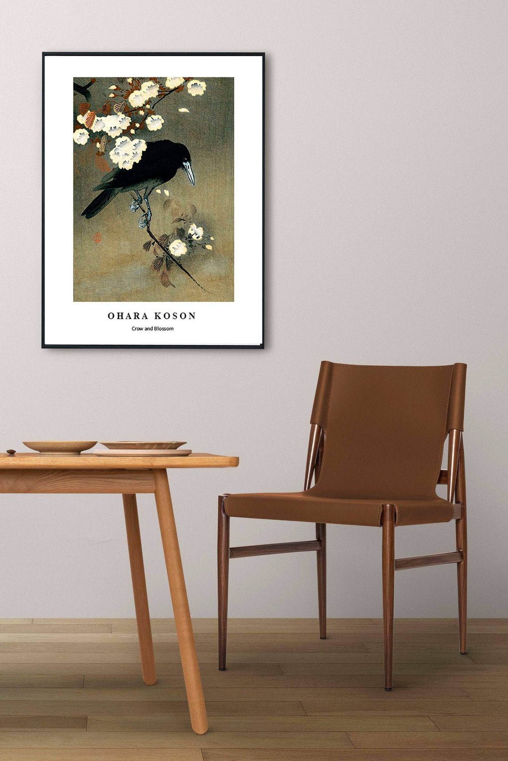 Ohara Koson - Crow and Blossom Poster - Hakyarts