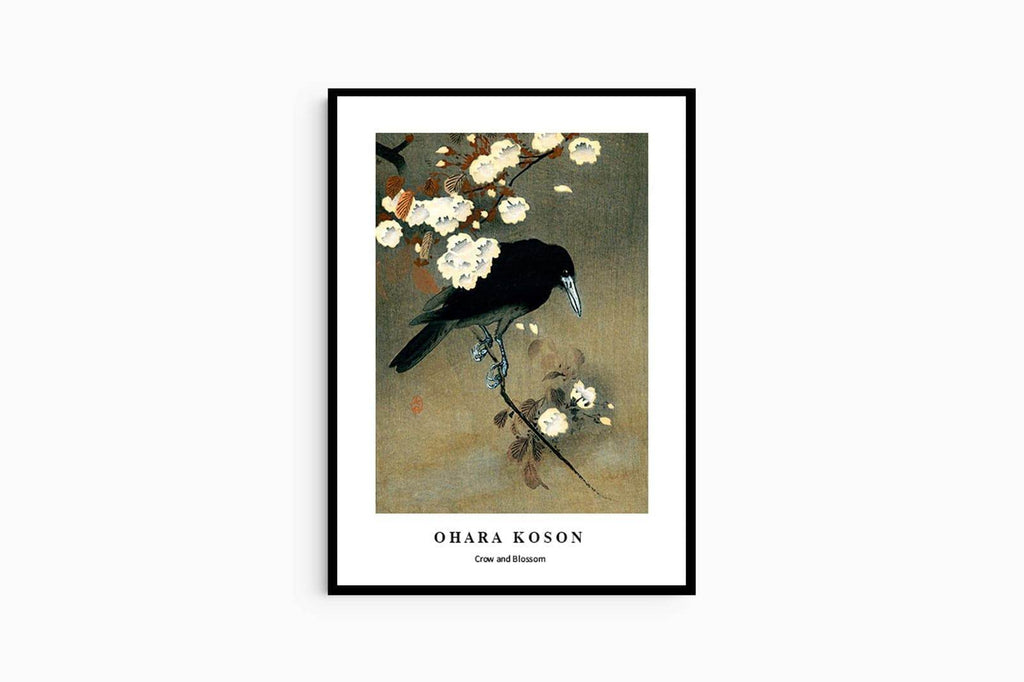 Ohara Koson - Crow and Blossom Poster - Hakyarts