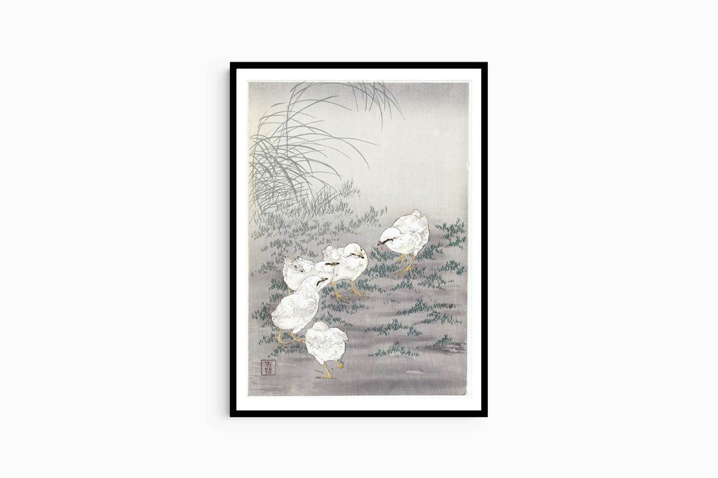 Ohara Koson - Five Chicks - Hakyarts