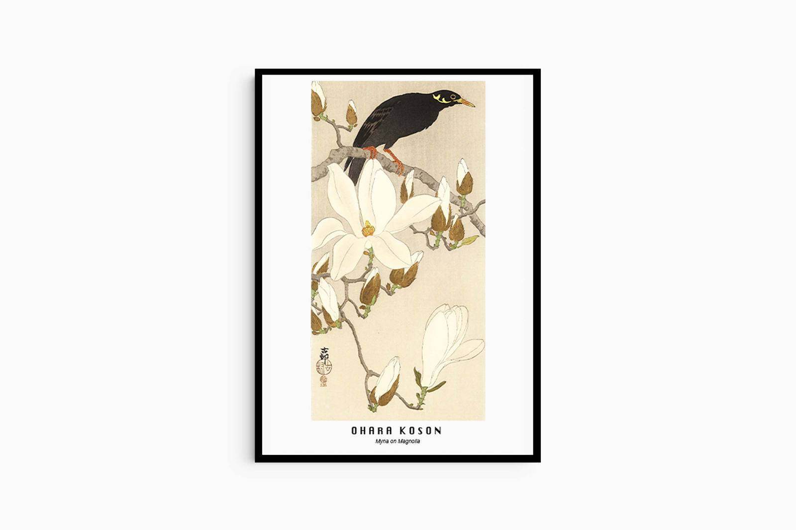 Ohara Koson - Myna on Magnolia Poster - Hakyarts