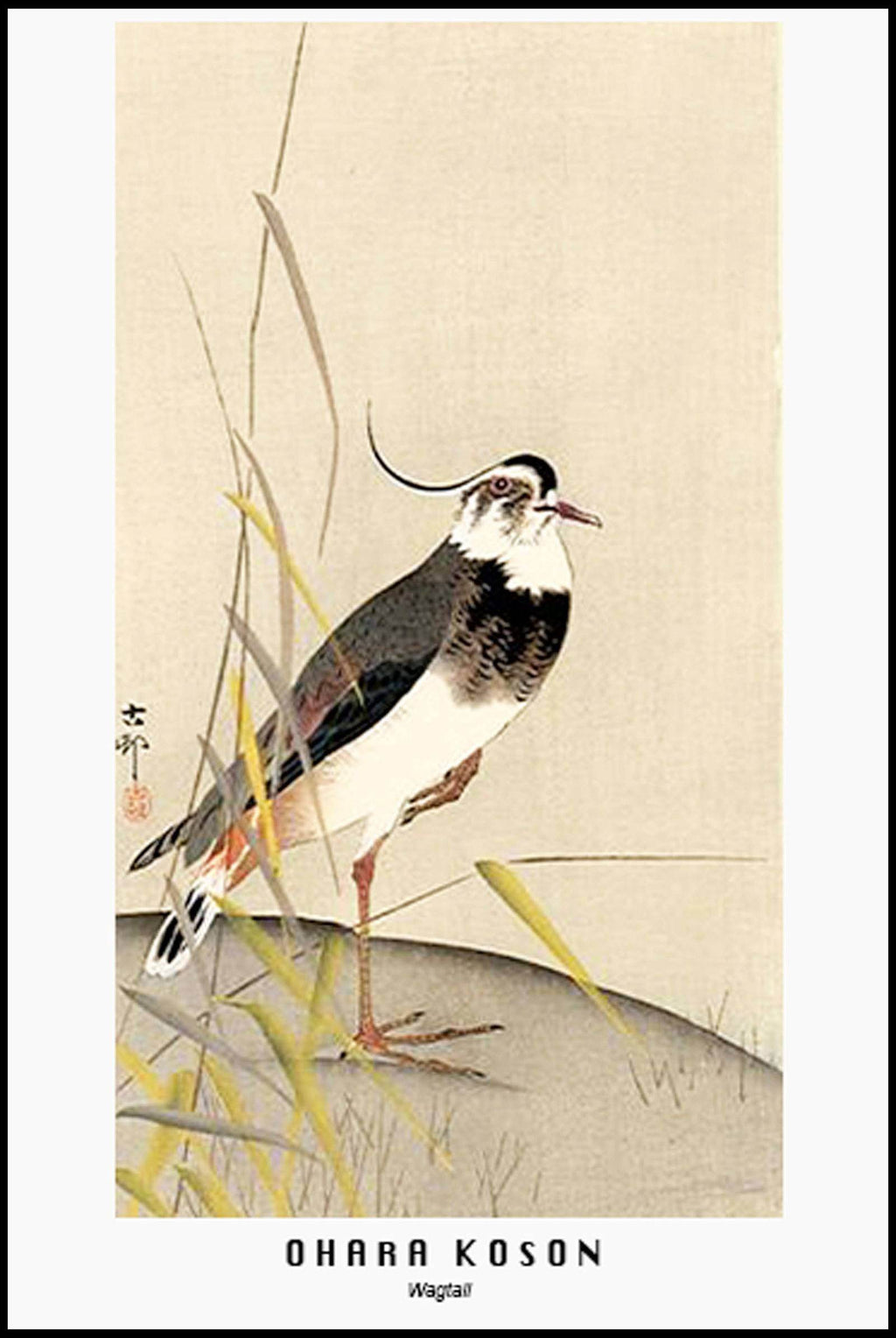 Ohara Koson - Wagtail Poster - Hakyarts