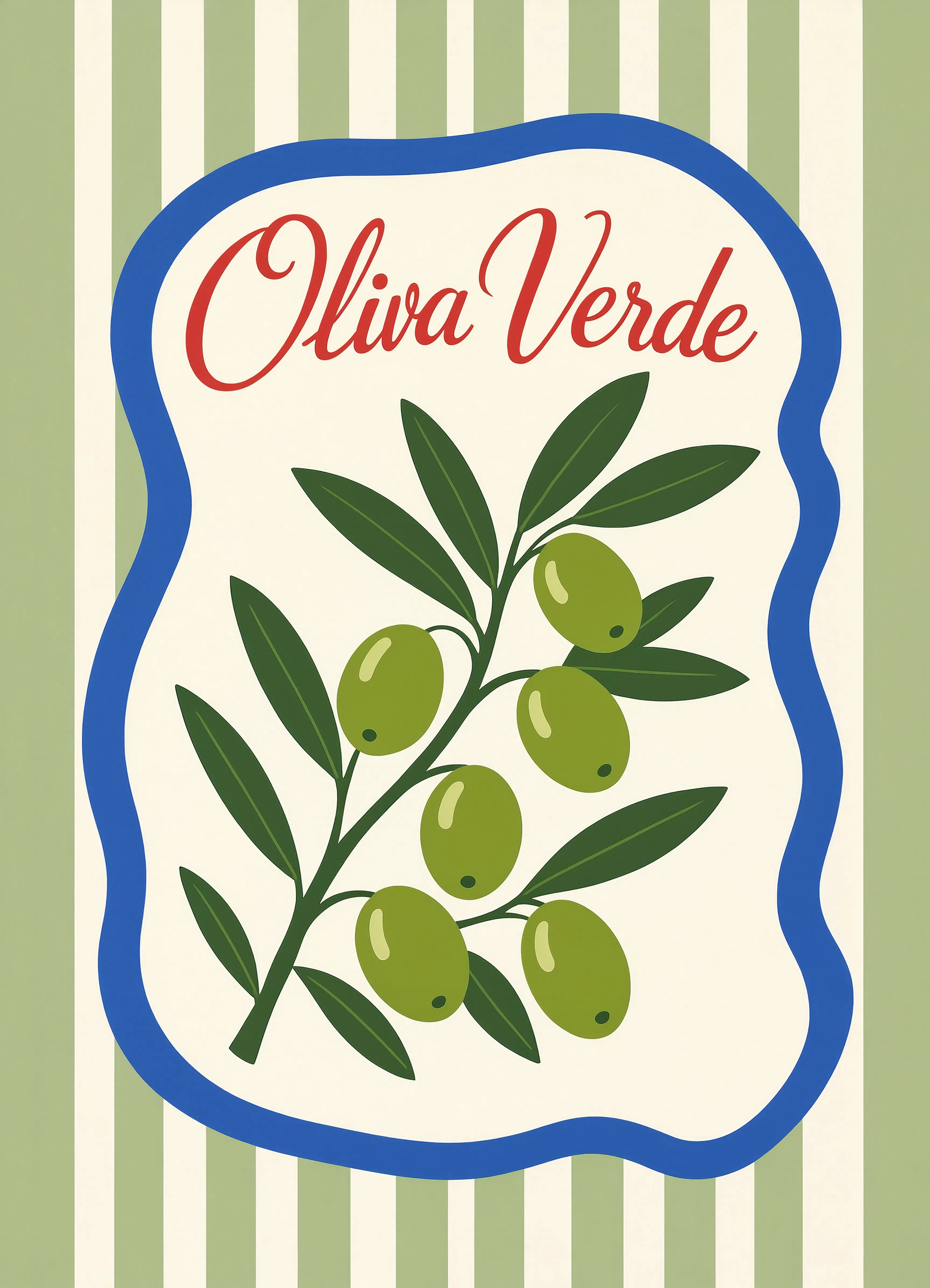 Oliva Verde | Contemporary Botanical Wall Art Print