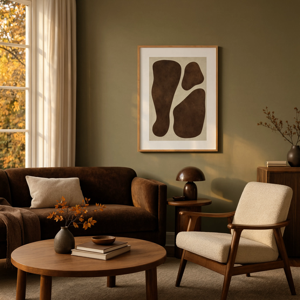 Suede Brown Forms II | Contemporary Abstract Wall Art Print