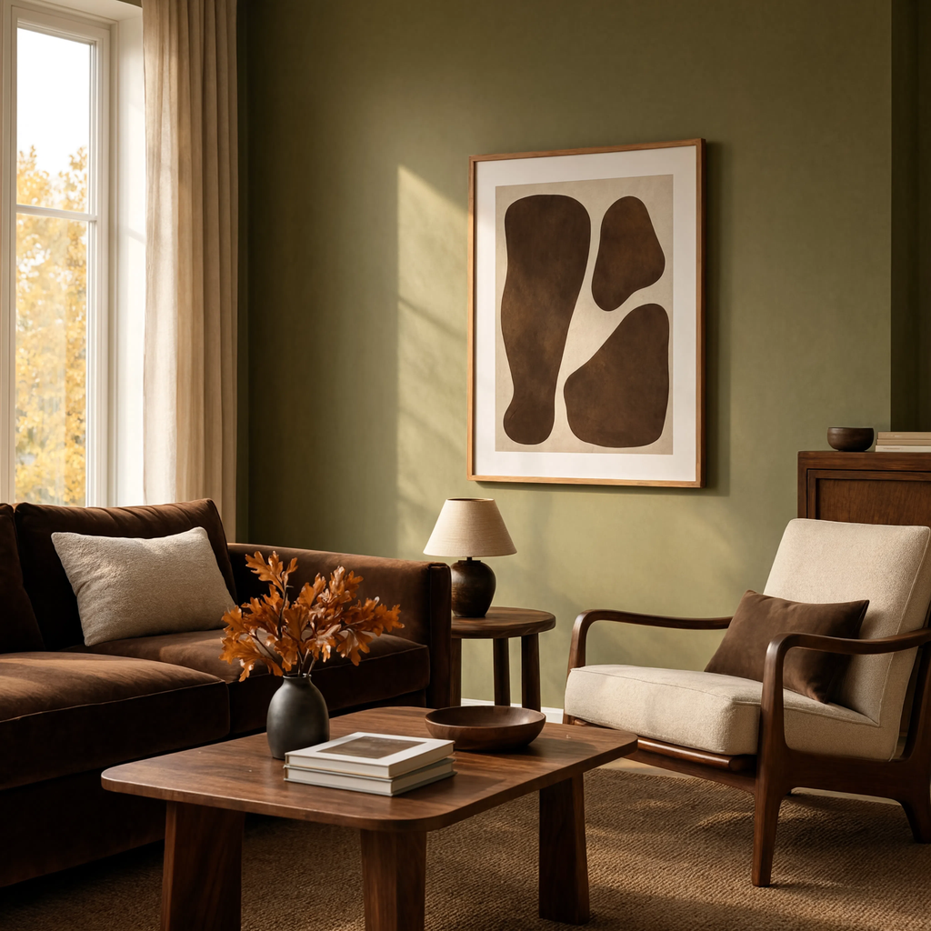 Suede Brown Forms II | Contemporary Abstract Wall Art Print