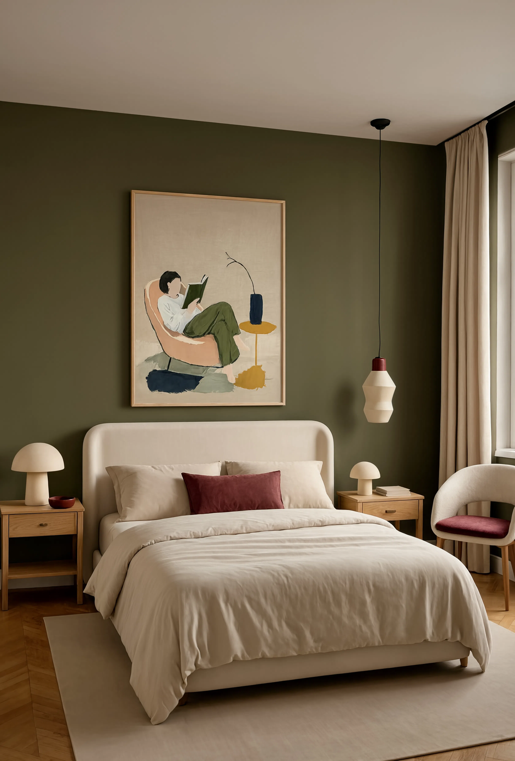 Reader in Chair | Elegant Contemporary Figurative Wall Art Print