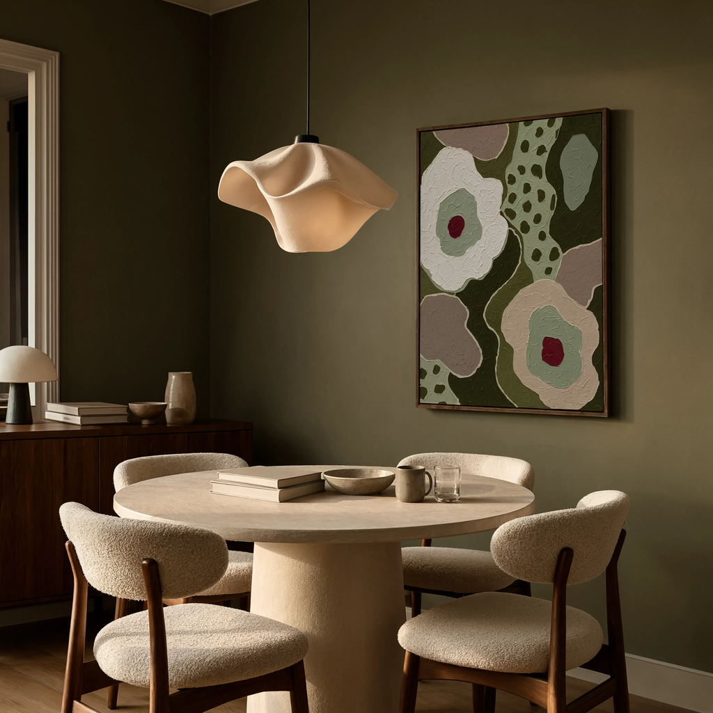 Olive Floral & Leopard Collage II | Contemporary Botanical Wall Art Print
