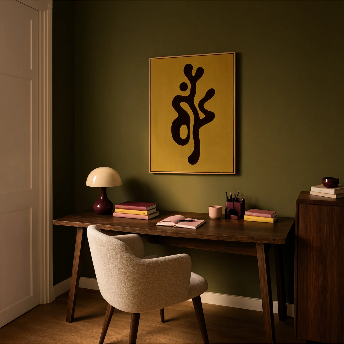 Burgundy Organic Silhouette | Contemporary Abstract Wall Art Print