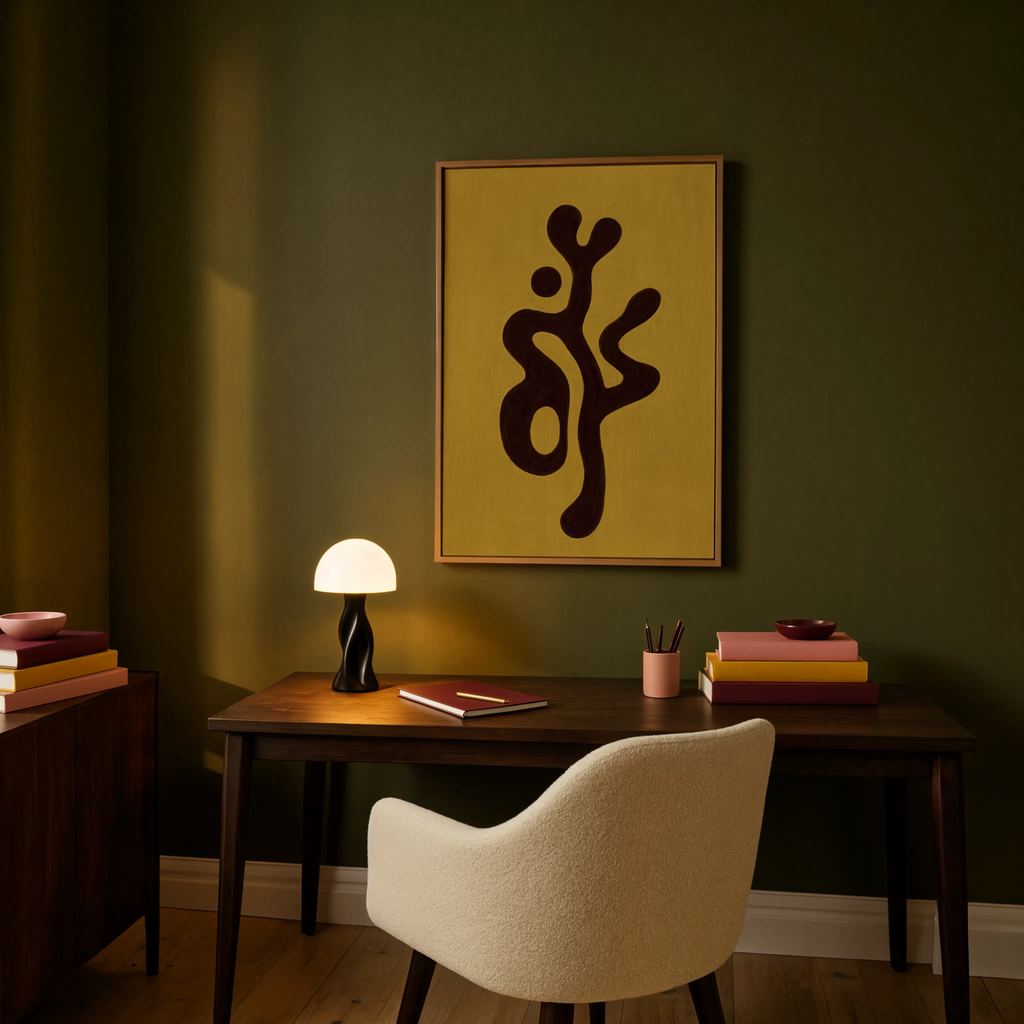 Burgundy Organic Silhouette | Contemporary Abstract Wall Art Print