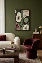Olive Floral & Leopard Collage I | Contemporary Botanical Wall Art Print