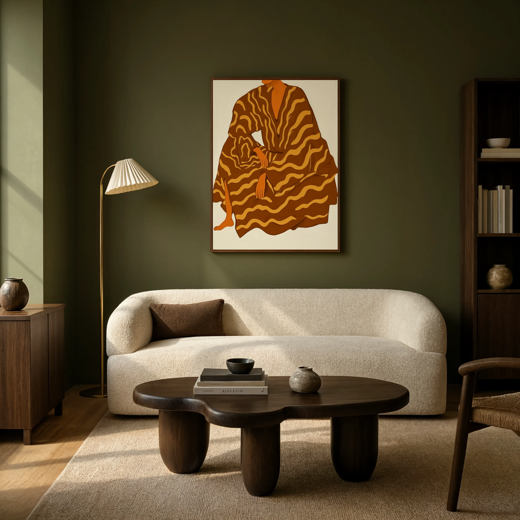 Autumnal Robe Figure | Contemporary Figurative Wall Art Print