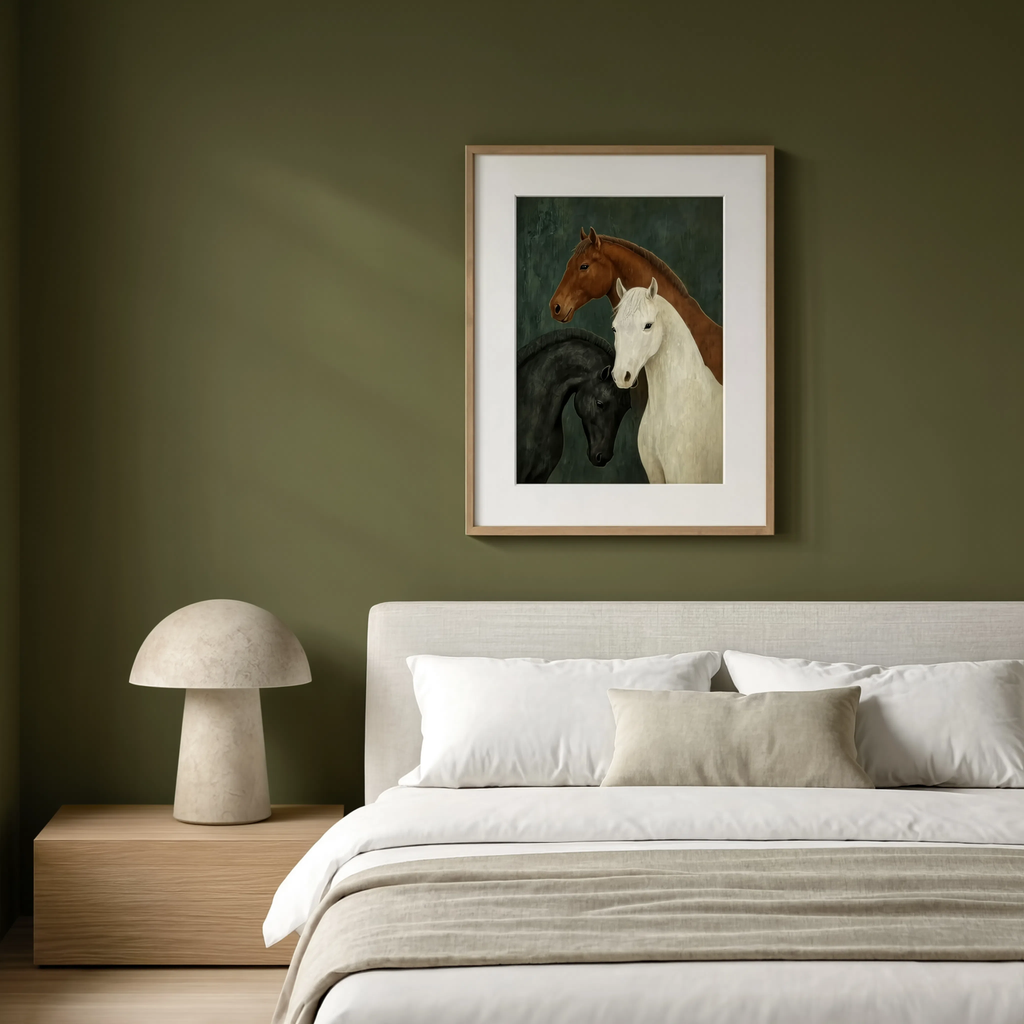 Three Horses Study | Contemporary Equestrian Wall Art Print