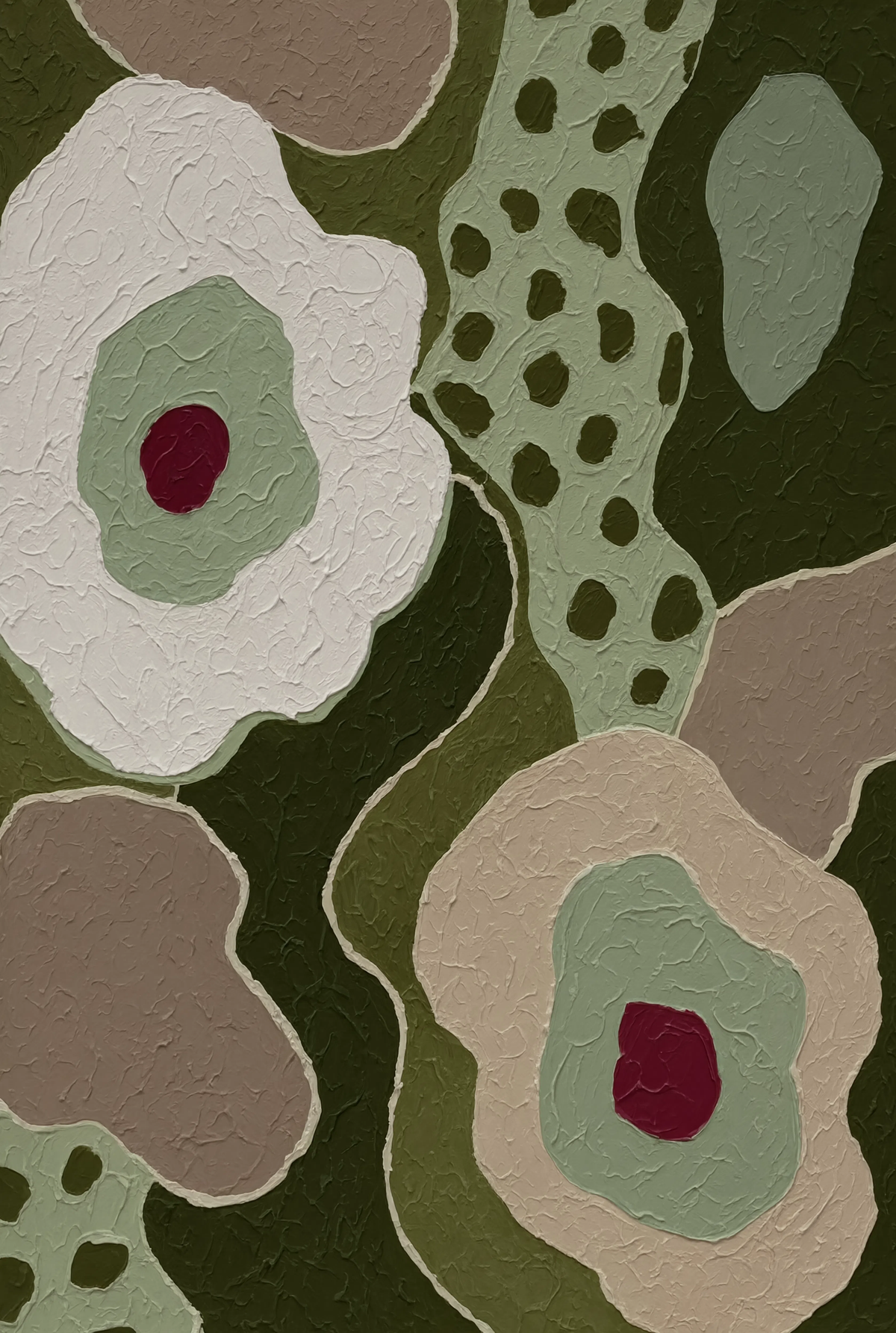 Olive Floral & Leopard Collage II | Contemporary Botanical Wall Art Print