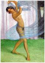 Otto Mueller - Dancer with veil, watched by a man