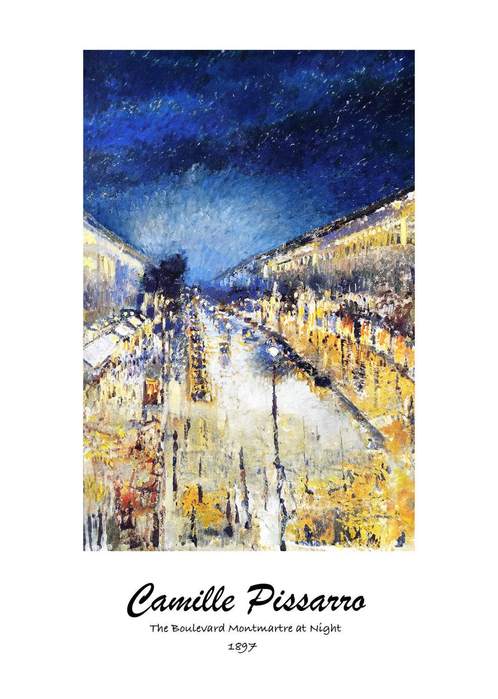 Boulevard Montmartre At Night Poster - Hakyarts