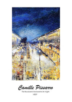 Boulevard Montmartre At Night Poster - Hakyarts