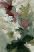Painterly Blooms in Blush and Forest | Contemporary Floral Wall Art Print
