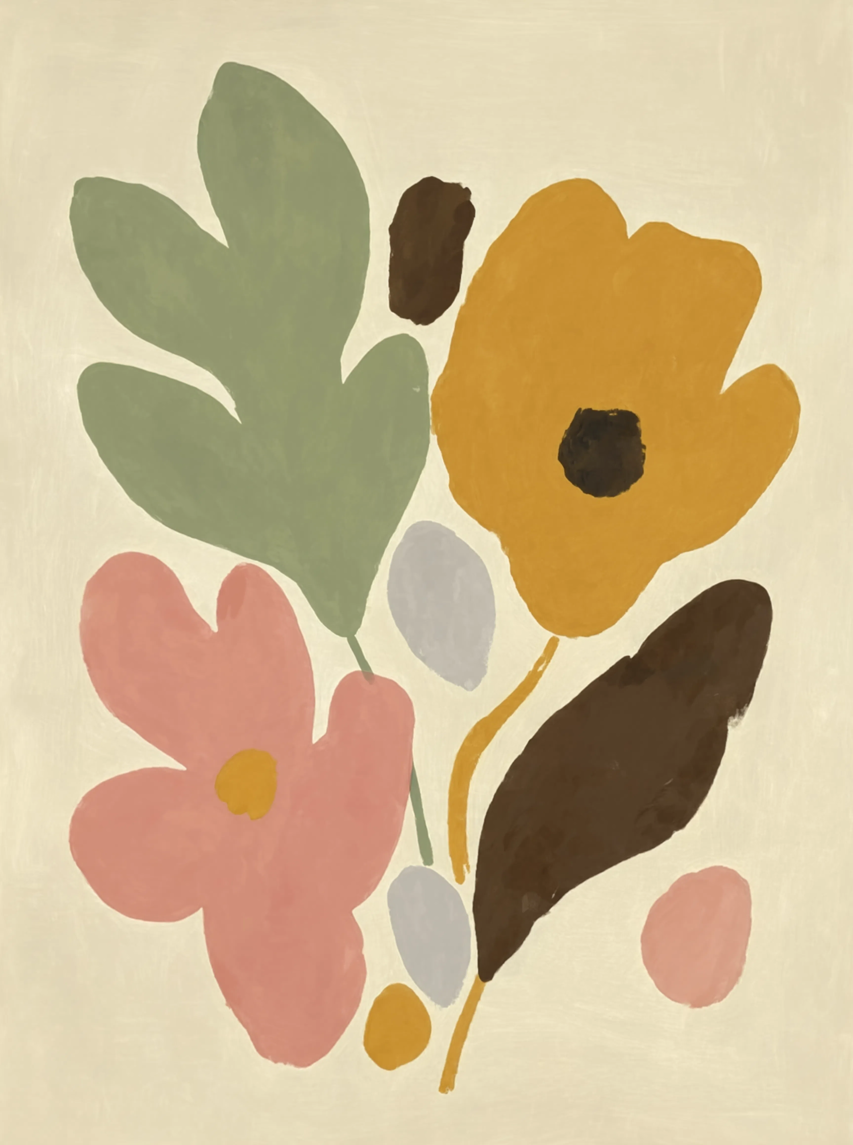 Painterly Florals I | Contemporary Floral Art Print