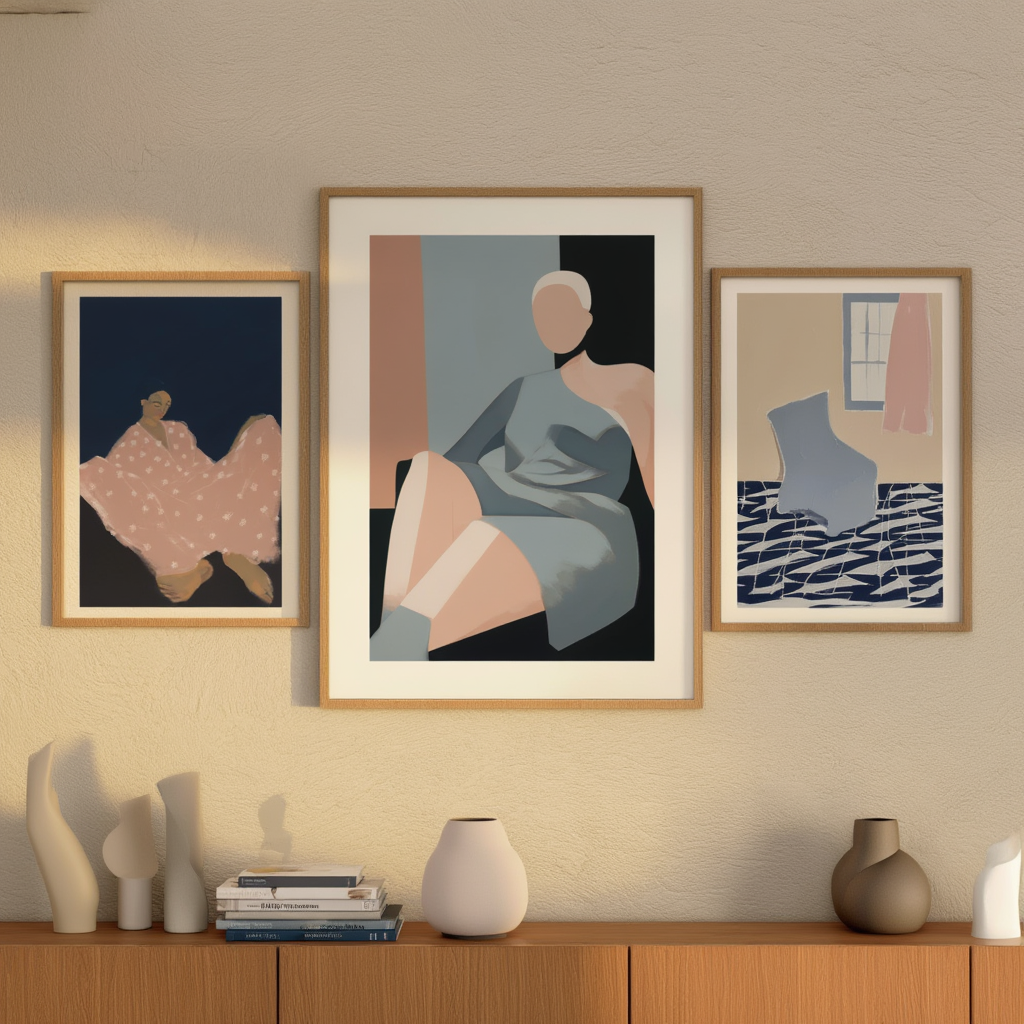 Set of 3 Art Prints  – Figurative Grace - Hakyarts