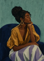 Serene Black Woman | Scandinavian Art Print
