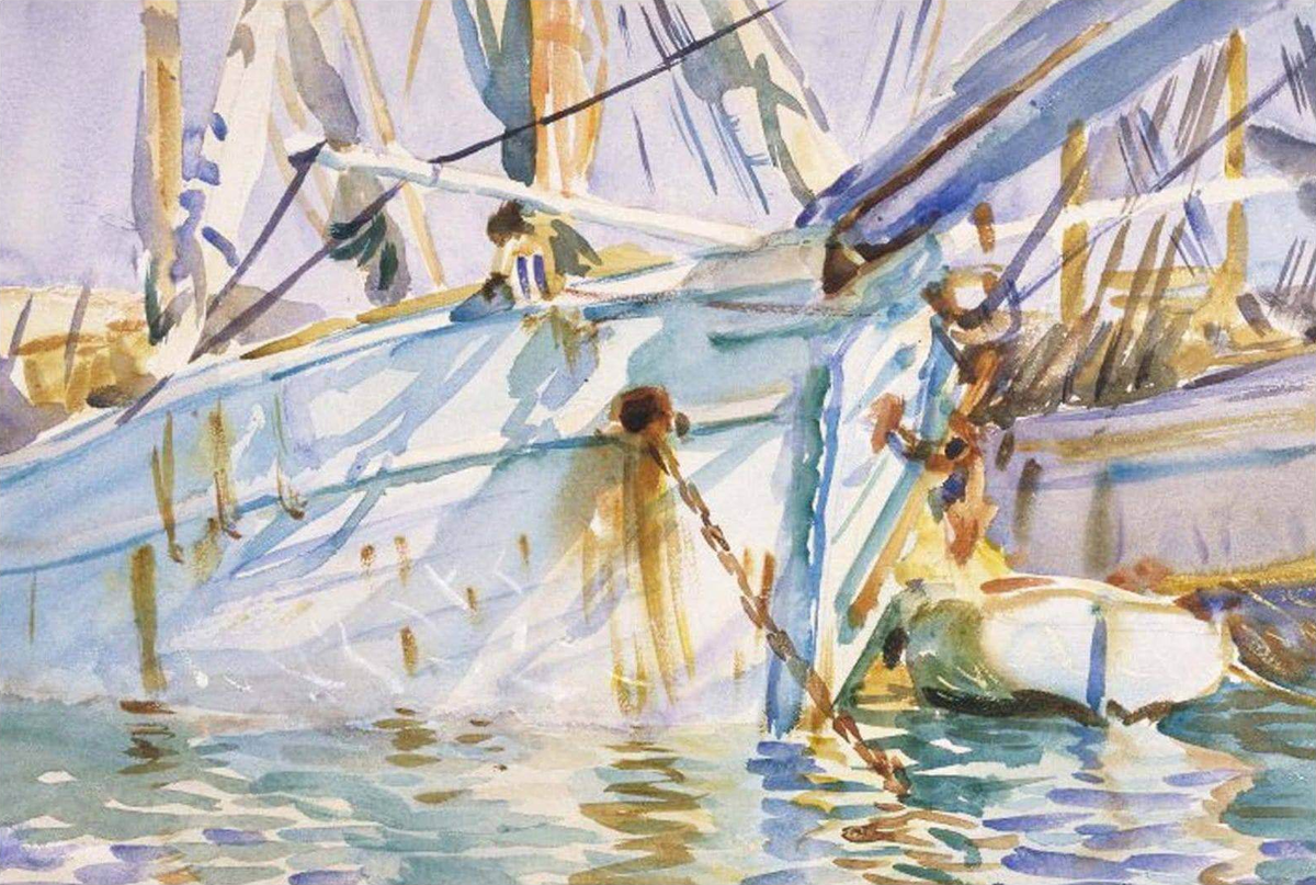 Canvas Print In a Levantine Port – John Singer Sargent Poster | Mediterranean Harbor Scene Art