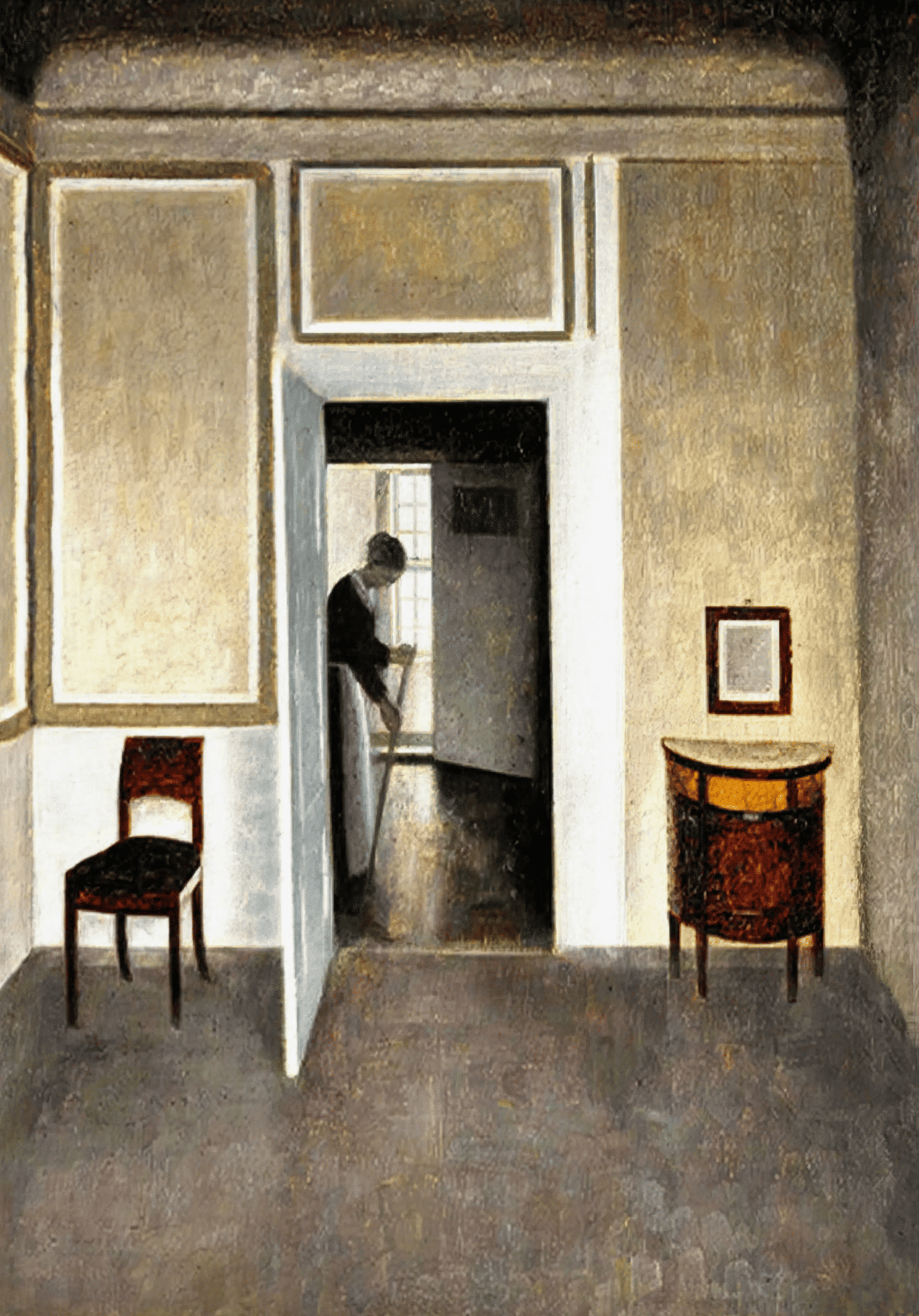 Interior – Vilhelm Hammershøi Poster | Modernist Danish Interior Art Print - Hakyarts