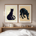 Set of 2 Black Panther Prints – Minimalist Wildlife Wall Art - Hakyarts
