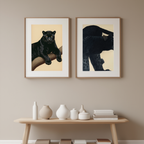 Set of 2 Black Panther Prints – Elegant Minimalist Wall Art - Hakyarts