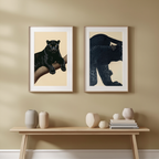 Set of 2 Black Panther Prints – Elegant Minimalist Wall Art - Hakyarts