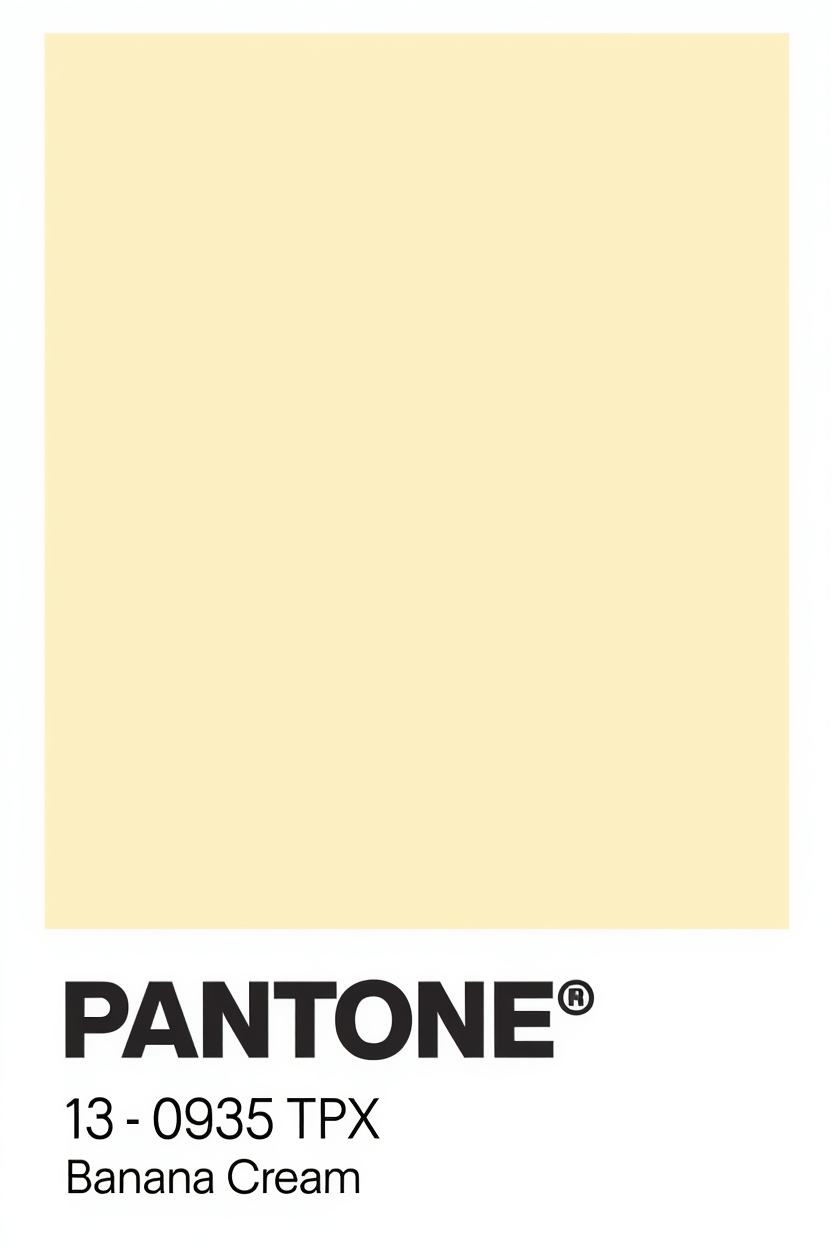 Pantone Inspired Banana Cream – Minimalist Color Code Art Print