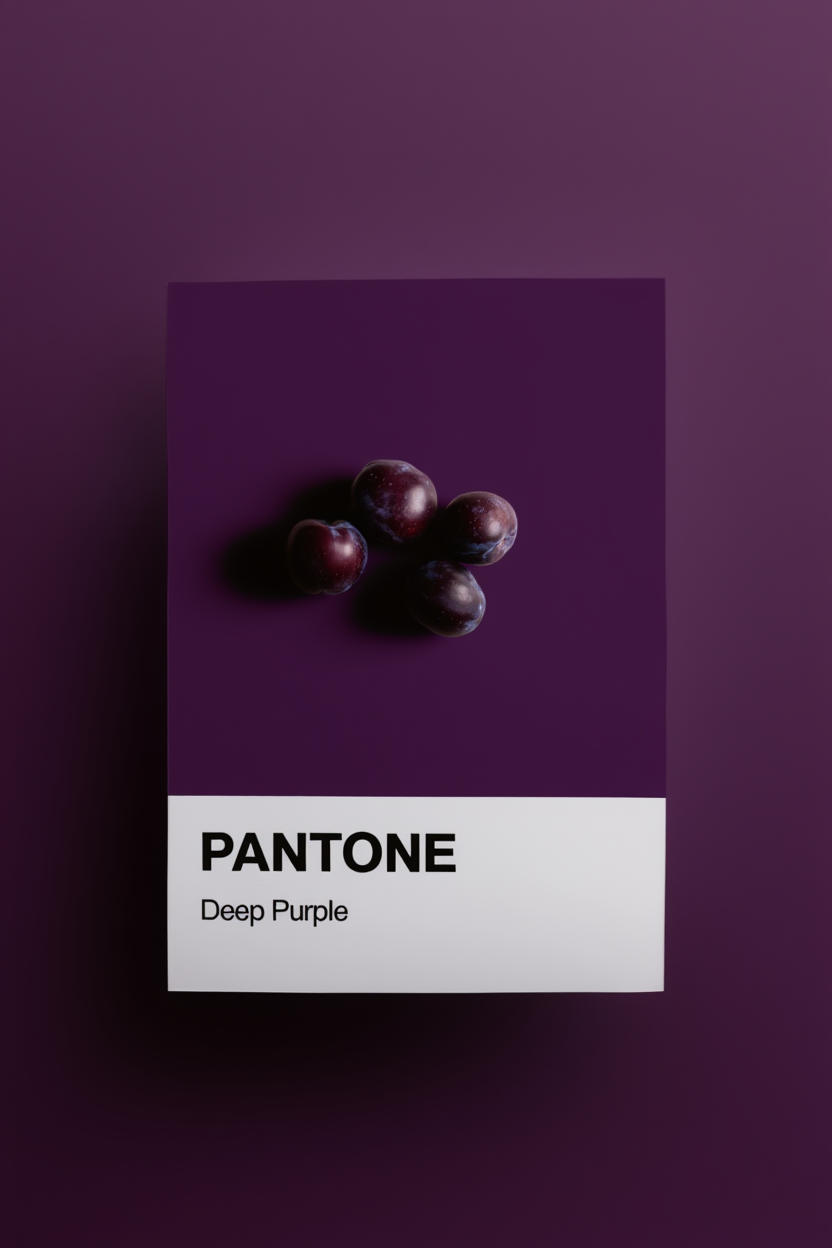 Set of 3 Pantone-Inspired Space Cherry, Deep Purple & Roses – Minimalist Color Art Prints